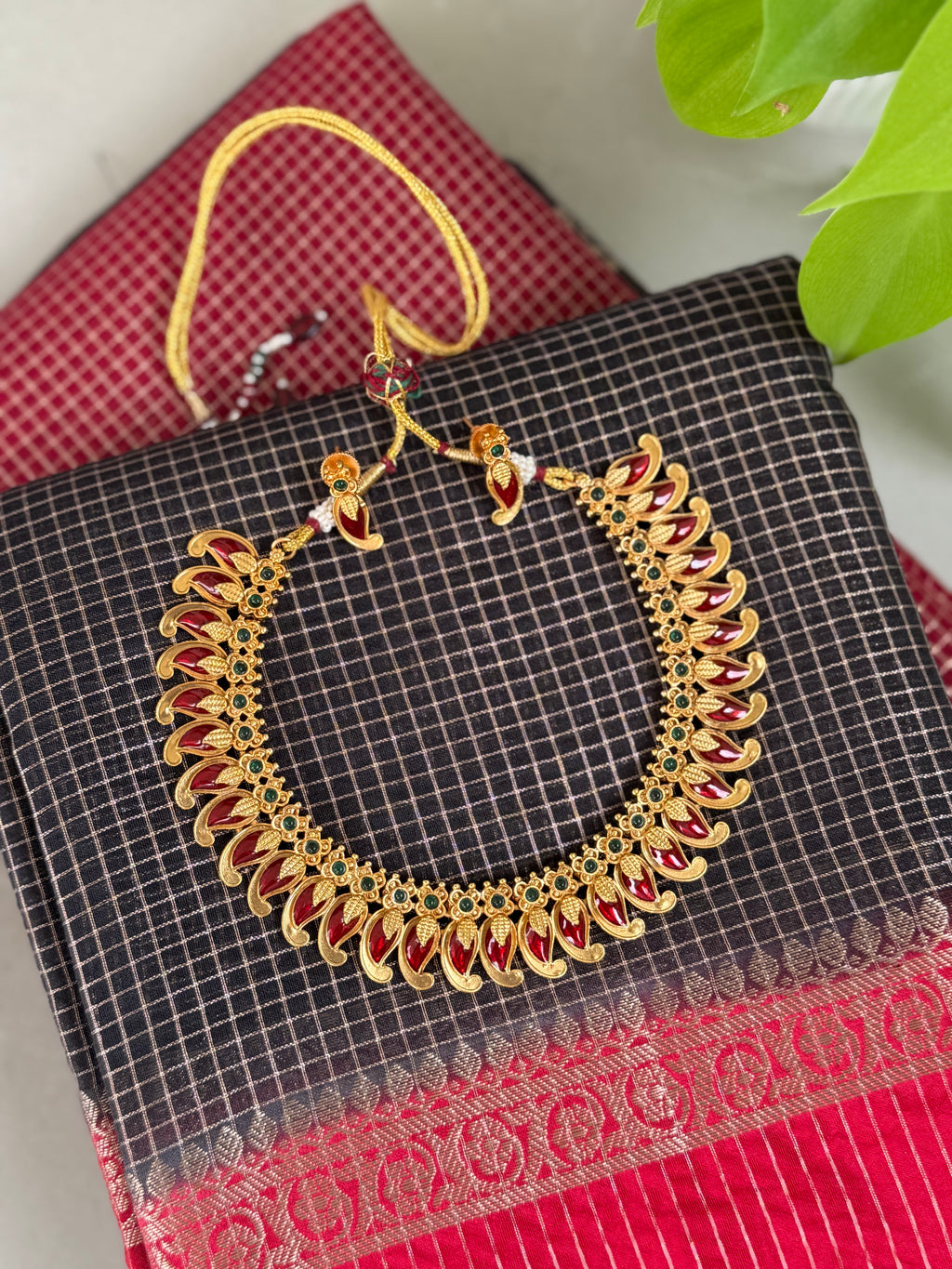 Gold Plated Necklace Earrings Set Keri Design