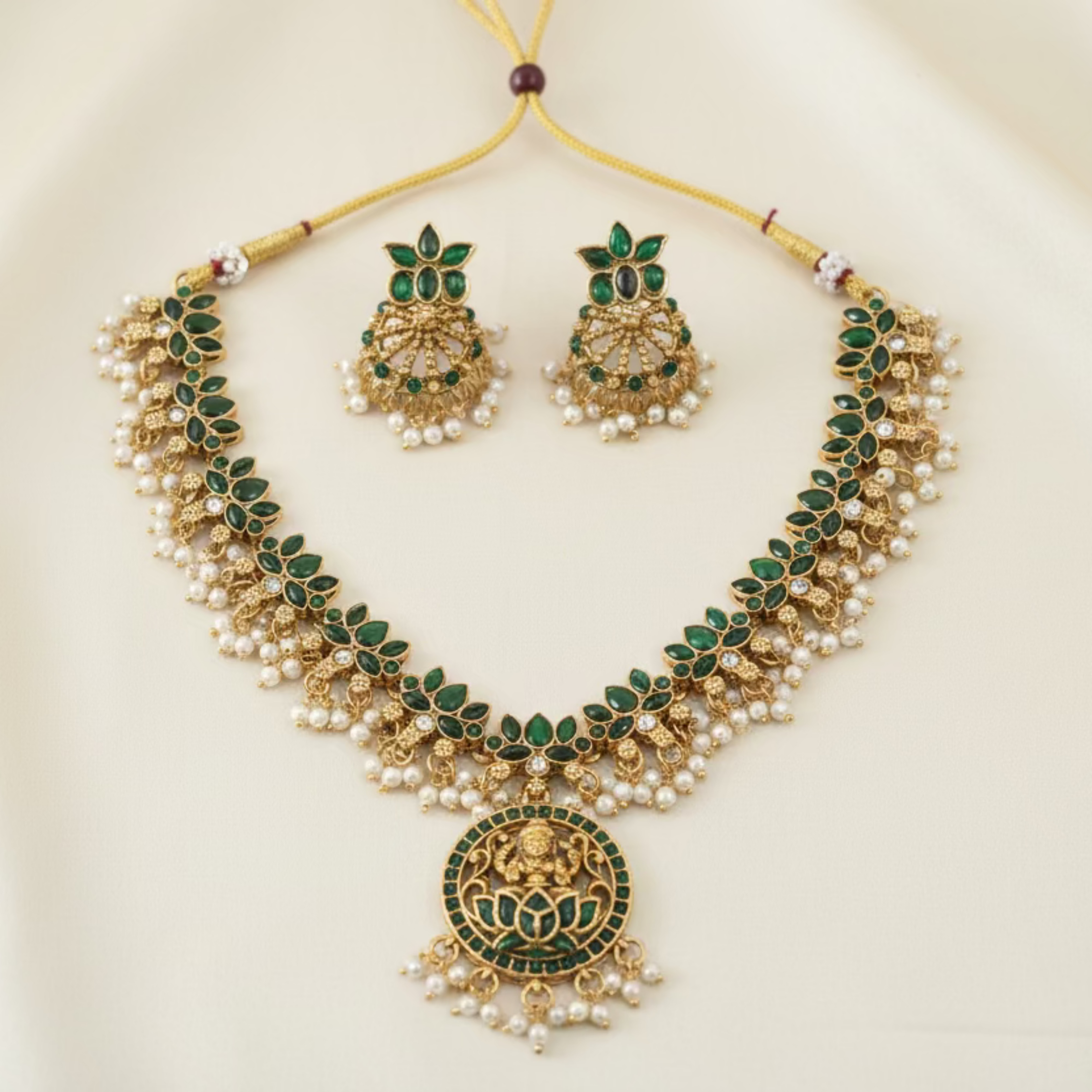 Lakshmi Pendant Lotus Necklace
