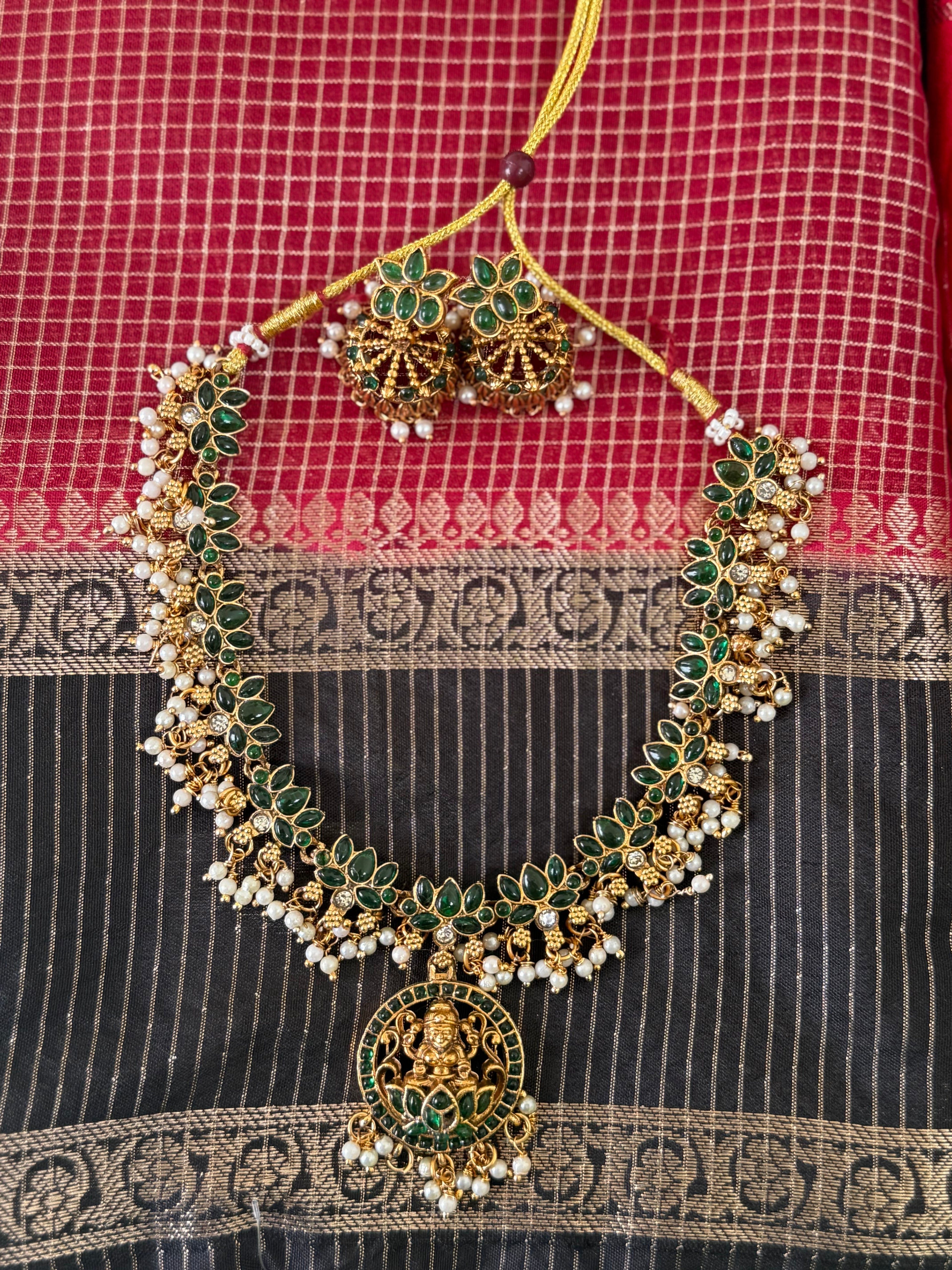 Lakshmi Pendant Lotus Necklace