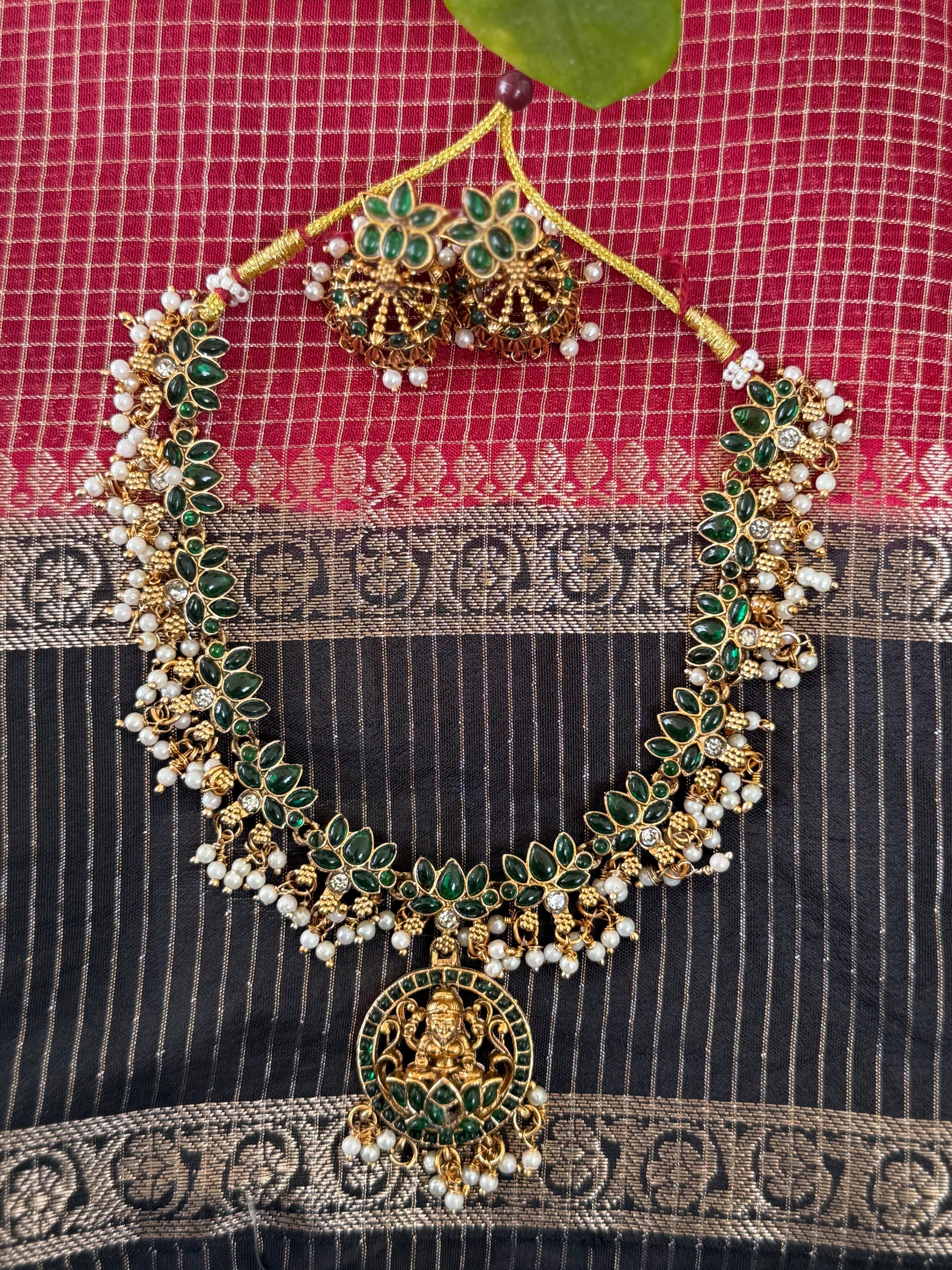 Lakshmi Pendant Lotus Necklace