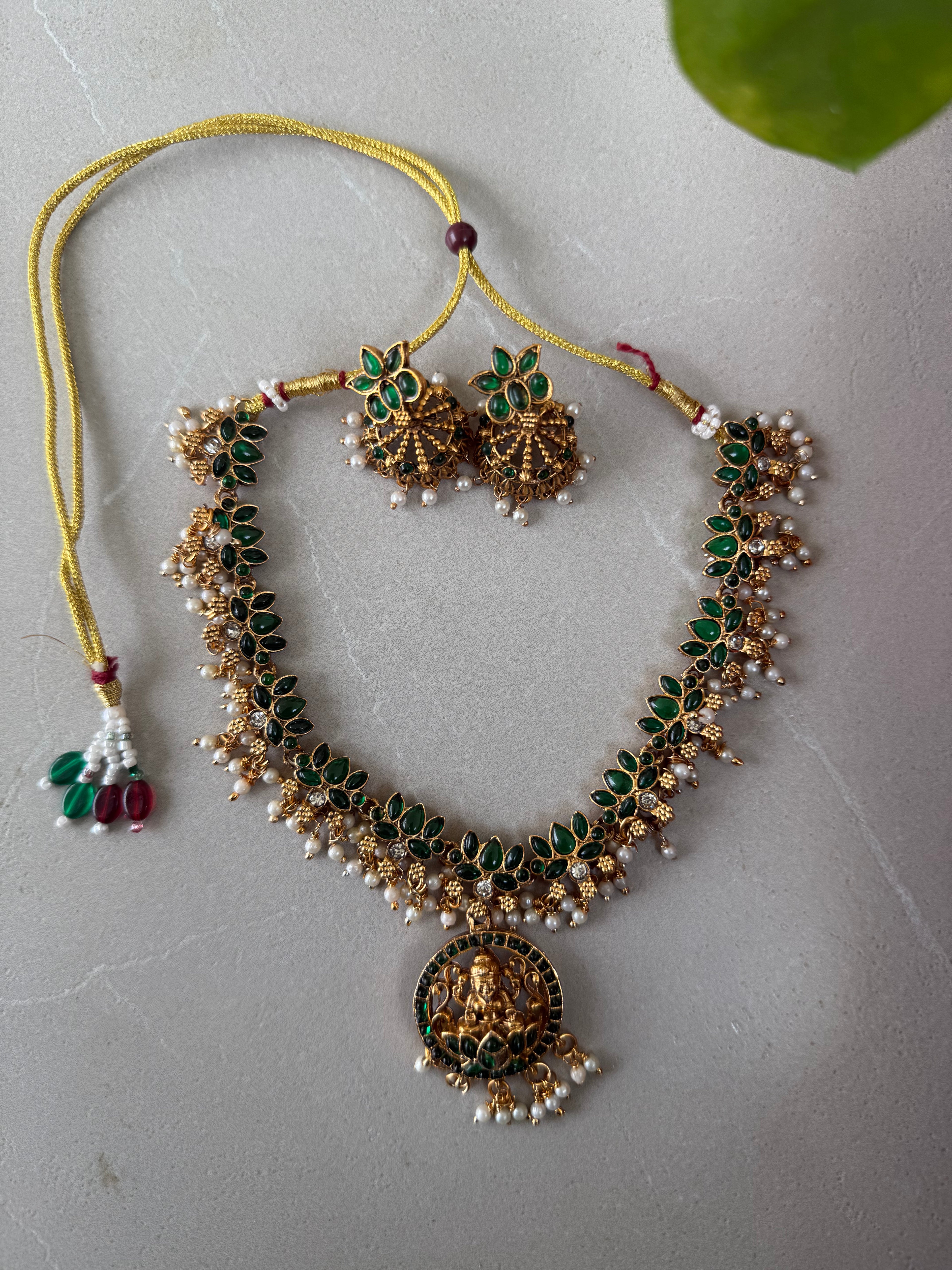 Lakshmi Pendant Lotus Necklace