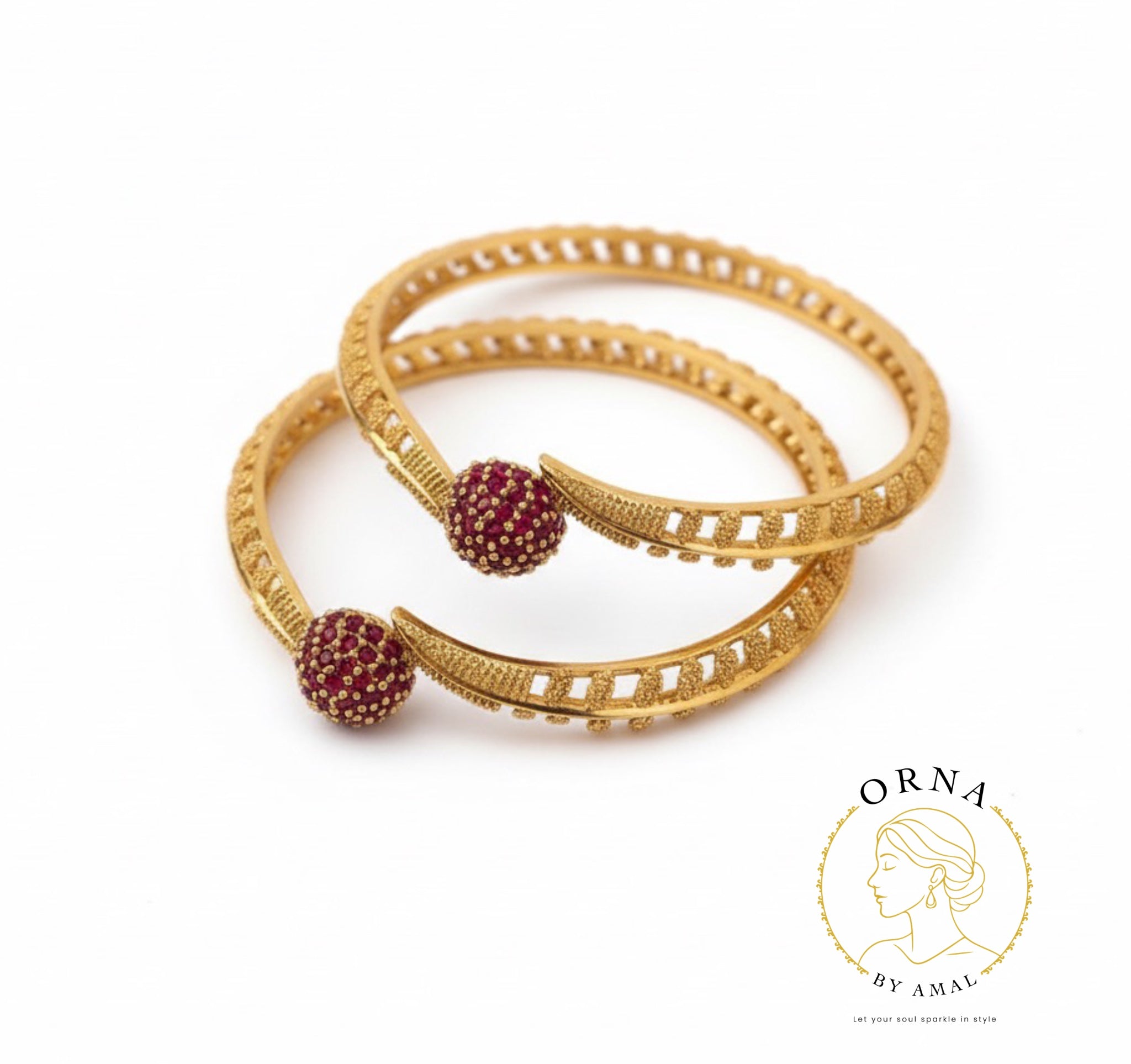 Ruby Studded Bangles